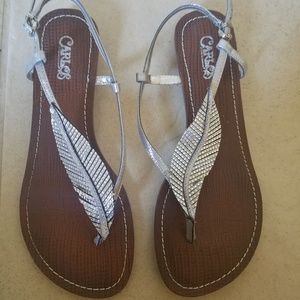 Carlos Santana Feather Sandals